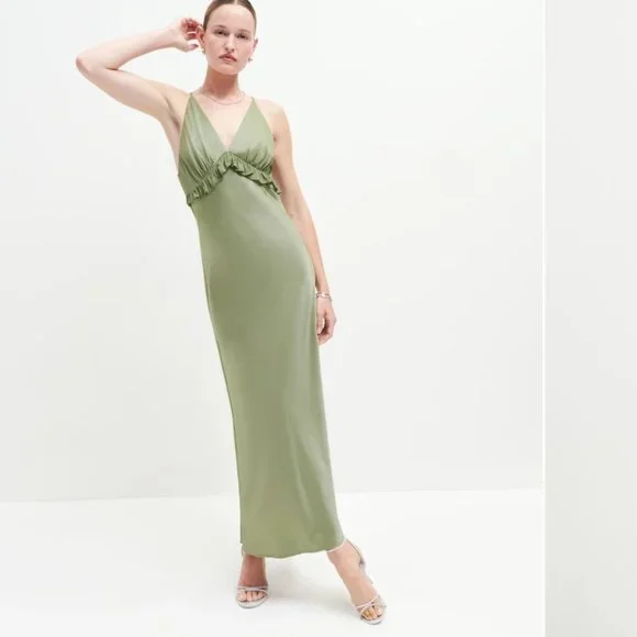 reformation madrigal satin dress Reformation | Dresses | Reformation Madrigal Satin Dress In Artichoke
